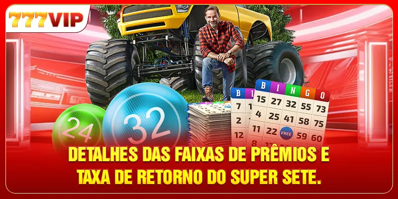 Detalhes das faixas de prêmios e taxa de retorno do Super Sete