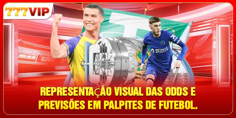 Representação visual das odds e previsões em palpites de futebol
